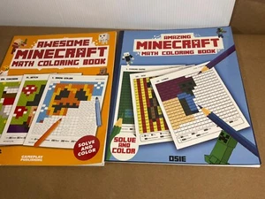 2 Minecraft for Math Coloring Books Fun Learning Summer Homeschool - Foto 1 di 8