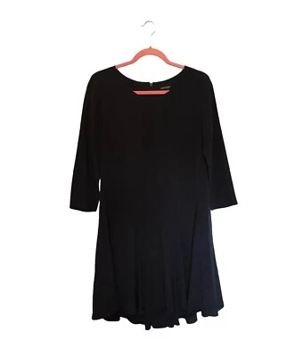 Vestido Club Monaco Fit Acampanado Manga 3/4 Seda Talla 6 Azul Marino Foto 1 de 4