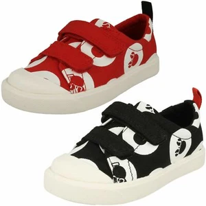 Niños Niños Niñas Clarks Disney Detallado Lona Zapatos Ciudad Polka Lo - Imagen 1 de 19