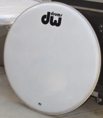 DW Bass Kick Drum Head 23" Inch Coated White Resonant Front - Image 1 of 2