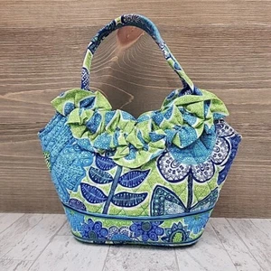 Vera Bradley Handtasche Handtasche Doodle Daisy Blumenmuster gesteppt Mini Rüschen - Bild 1 von 9