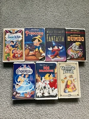 Lot of Vintage Walt Disney Animation VHS Tapes Walt Era Films FREE SHIPPING - Image 1 of 3
