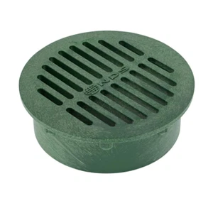 6" Green Plastic Round Drainage Grate: Durable Outdoor Drain Cover - Picture 1 of 11