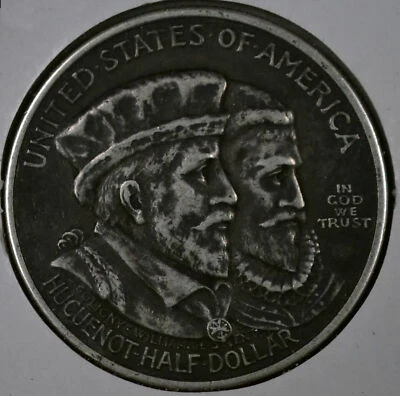 1924 Huguenot-Walloon Commemorative Silver Half Dollar 50c LOWBALL KM#154 - Image 1 of 2
