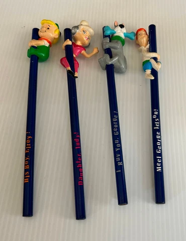 JETSONS Pencils w/ Toppers (1990) -- Elroy Judy Astro George -- Set of 4 Cover
