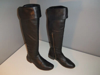 Botas de Equitação FRYE Shirley Couro Sobre o Joelho Alto Tamanho 9 B 3477739 PRETO - Imagem 1 de 4