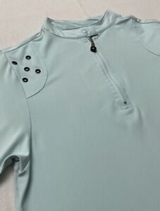 Jamie Sadock Women’s Golf Long Sleeves Too Shirt 1/4 Zip Aqua Green Size Medium