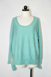 Eileen Fisher Seafoam Green Merino Wool Lagenlook Knit Pullover Sweater Women M - Picture 1 of 13