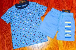 POLO RALPH LAUREN AUTHENTIC BOYS ORIGINAL BRAND NEW 2Pc SHORTS SET Size 4, NWT - Picture 1 of 4