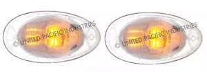 (Pair) 7 LED Amber Freightliner Mid Turn Signal Lamps Lights Clear Lens 37078 - Picture 1 of 7