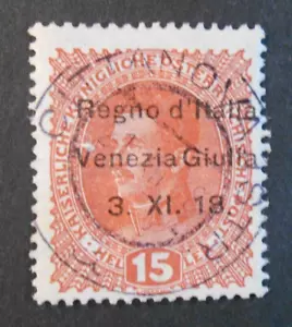 ITALIA,ITALY 1918 VENEZIA GIULIA F. Austria SVR  15hel. bruno rosso USED  ss.6 - Imagen 1 de 1