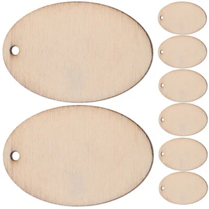 50 Pcs Wooden Crafts Door Hanger Unfinished Eggs Wood Pieces Eggs Ornaments - Picture 1 of 12