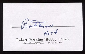 Bobby Doerr Signed 3x5 Index Card Signature Autographed Baseball Hall of Fame - Picture 1 of 2