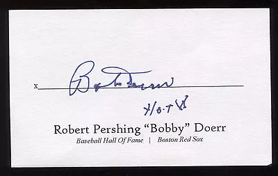 Bobby Doerr Signed 3x5 Index Card Signature Autographed Baseball Hall of Fame - Image 1 of 2