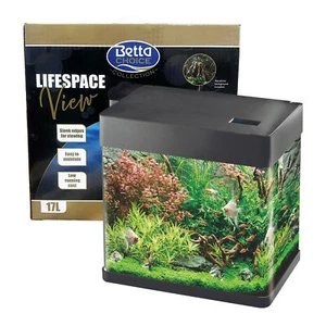 Betta Choice Lifespace View 17 Litre Aquarium Black Fish Tank Starter Kit - Picture 1 of 9