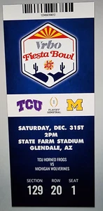 2022 FIESTA SCHÜSSEL Playoff Replik 12/31 Ticket Stub TCU vs MICHIGAN Wolverines - Bild 1 von 2