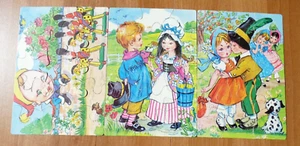 Vintage 1970s Spears Games England Nursery Rhyme 15 Piece Jigsaws x 3 - Picture 1 of 24