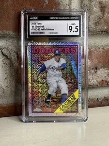2023 Topps Jackie Robinson Dodgers ‘88 Silver Pack Chrome Mojo CGC 9.5 MINT+ - Picture 1 of 3