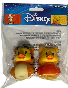Disney Winnie the Pooh & Tigger Duckalooz Rubber Duckie Jeep Duck Bath Toy 2 Pk - Picture 1 of 3