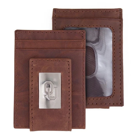 University of Oklahoma Sooners Wallet Front Pocket Leather Wallet Cover