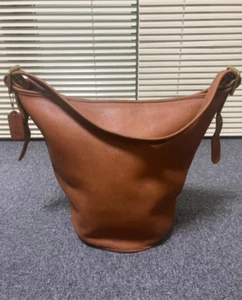 Coach 9085 Shoulder Bag Vintage Old Duffle Feed Bucket Sac Brown Leather Used - Picture 1 of 6