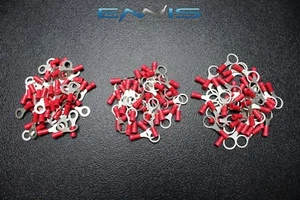 75 PK 18-22 GAUGE VINYL RING CONNECTORS 25 PCS EA TERMINAL CRIMP 1/4 5/16 3/8 - Picture 1 of 4