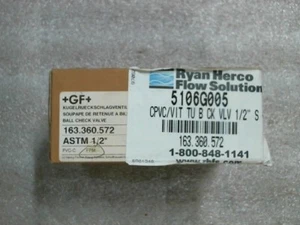 +GF+ 163360572 1/2" Ball Check Valve ASTM PVC-C FPM SOC - 60 day warranty - Picture 1 of 10