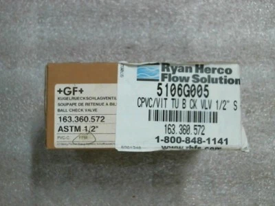 +GF+ 163360572 1/2" Ball Check Valve ASTM PVC-C FPM SOC - 60 day warranty - Image 1 of 4
