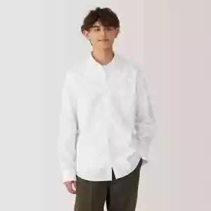 Camisa MUJI Para Hombres 100% Algodón Lavado Tela Ancha Cuello Regular Blanca FedEx - Imagen 1 de 8