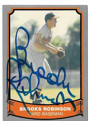 Tarjeta de béisbol Brooks Robinson firmada a mano 1988 Pacific Legends certificado de autenticidad autógrafo MLB Foto 1 de 2