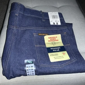 Pantalones de mezclilla vintage NUEVOS F-81 Saddle King Plus Western Wear 36 x 32 corte bota - EE. UU. - Imagen 1 de 13