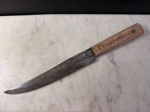 Old Hickory Tru-Edge Chef's Knife Ontario Knife Co 8" Carbon Steel Blade VTG USA - Picture 1 of 8