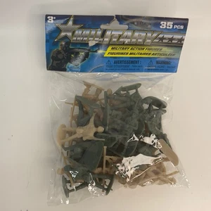Militär Action Figuren 35 Stück Set Jungen Kunststoff 2 Zoll Armee Männer grün hellbraun - Bild 1 von 2
