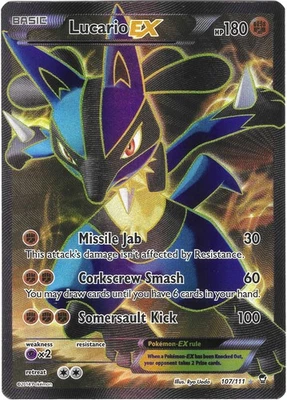 Pokémon Lucario EX 107/111 - XY Furious Fists - Full Art Holo - Near Mint - Image 1 of 2