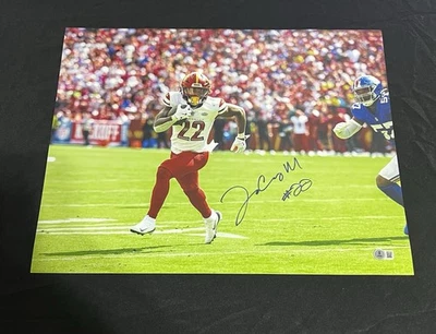 Jacory Croskey-Merritt Signed 16x20 Photo Washington Commanders Beckett - Image 1 of 3