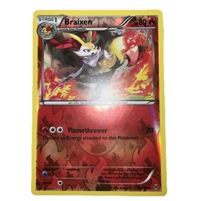 Pokémon Braixen Flamethrower  70 26/162 Reverse hologram - Image 1 of 2