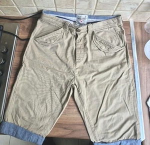 Denim Co Herren Chino Baumwolle Shorts W34 hellbeige, Taschen, Classic Cargo - Bild 1 von 15