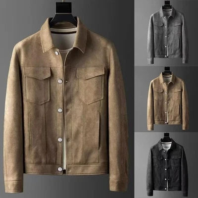 Vacation Daily Leather Short Jackets Lapel Collar Long Sleeve Solid Color - Image 1 of 4