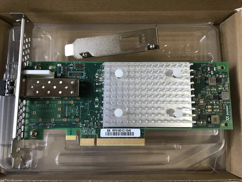 New QLE2690-SR QLOGIC/MARVELL 16GB FC SINGLE PORT PCIE 3.0 X1 SFP HBA - Image 1 of 4
