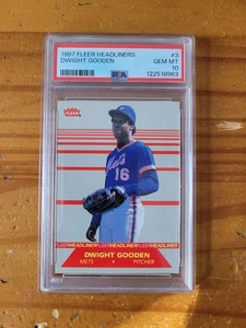 1987 Fleer Headliners #3 Dwight Gooden PSA 10 Gem Mint Mets Low Pop! - Picture 1 of 1
