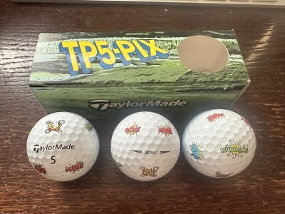 TaylorMade TP5 Pix 'Smash! Boom! Pow!' Limited Edition Golfbälle x 3 NEU