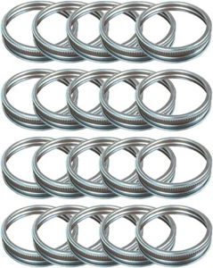 Stainless Steel Replacement Rings for Mason Canning Jar 24 Pack Lid - Picture 1 of 8