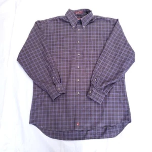 Nordstrom Men's Medium Twill Plaid Flannel Button Down Long Sleeve Dress Shirt - Picture 1 of 17