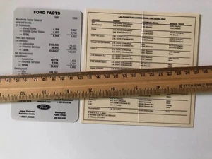 Ford Fact Sheet Automobiles Voiture Car 2000 Collectible Document Historian - Imagen 1 de 4