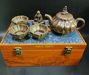 Set Yixing Zisha Clay Handmade Bodhidharma statue Kung Fu Tea Exquisite Teapot - Picture 1 of 9
