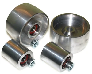 2x72" Belt Grinder Wheels-100 mm Drive - 19 mm Shaft, 100mm Tracking 50 mm Idler - Picture 1 of 7