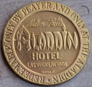 VINTAGE 1966 $1 SLOT TOKEN FROM MILTON PRELL'S ALADDIN CASINO LAS VEGAS NV - Picture 1 of 2
