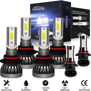 For Toyota Sienna 2006-2009 Combo LED Headlight + Fog Light Bulbs Kit 6x - Foto 1 di 12