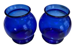 cobalt blue jars Set Of 2 candle holders tealight holders - Picture 1 of 6