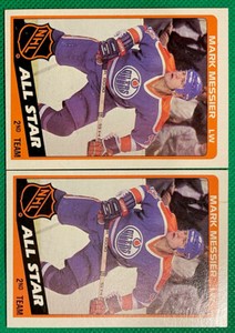 Two 1984-85 Topps Hockey 'Mark Messier All-Star' card #159 Edmonton Oilers NM